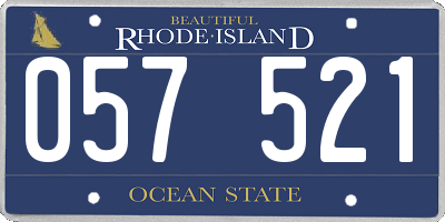 RI license plate 057521