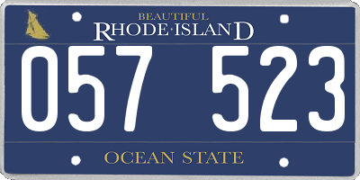 RI license plate 057523