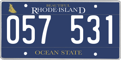 RI license plate 057531