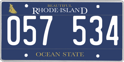 RI license plate 057534