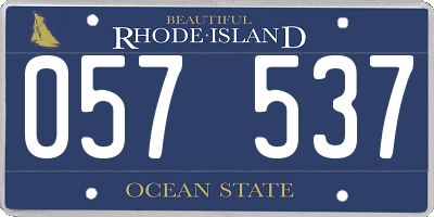 RI license plate 057537