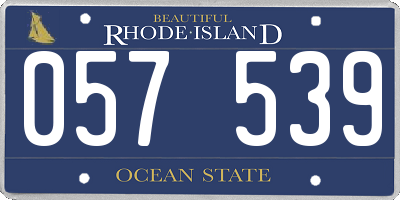 RI license plate 057539