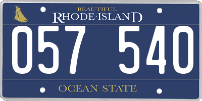 RI license plate 057540