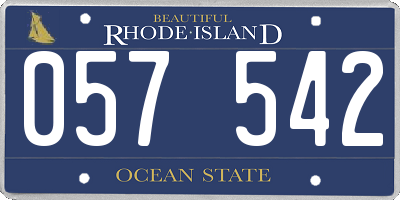 RI license plate 057542
