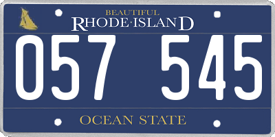 RI license plate 057545
