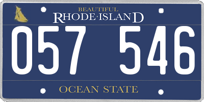 RI license plate 057546