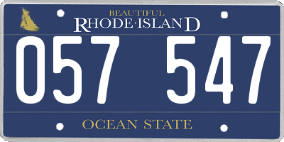 RI license plate 057547