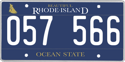 RI license plate 057566