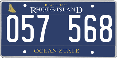 RI license plate 057568