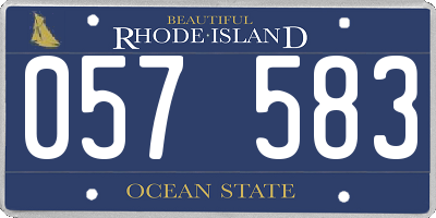 RI license plate 057583