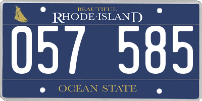 RI license plate 057585