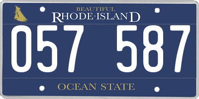 RI license plate 057587