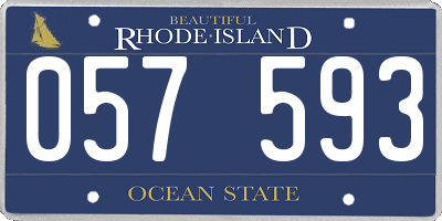 RI license plate 057593