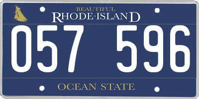 RI license plate 057596