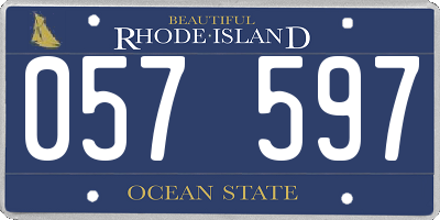 RI license plate 057597