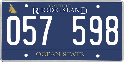 RI license plate 057598