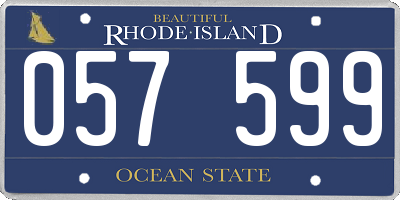 RI license plate 057599