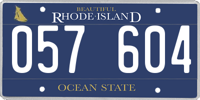 RI license plate 057604