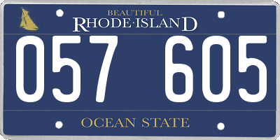 RI license plate 057605