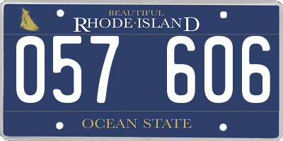 RI license plate 057606
