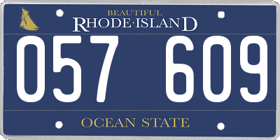 RI license plate 057609
