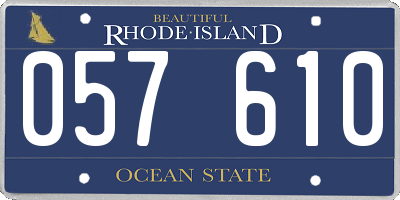 RI license plate 057610