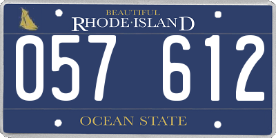 RI license plate 057612