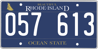 RI license plate 057613