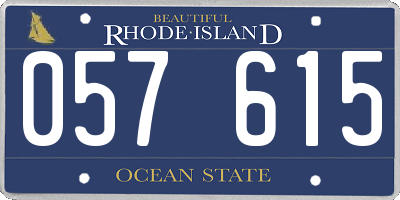 RI license plate 057615