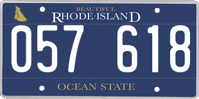 RI license plate 057618