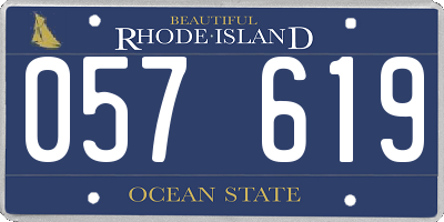RI license plate 057619