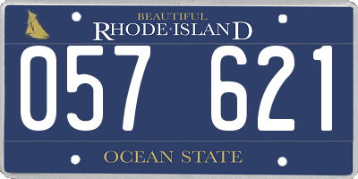RI license plate 057621