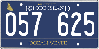 RI license plate 057625