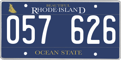 RI license plate 057626