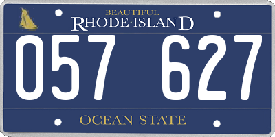 RI license plate 057627