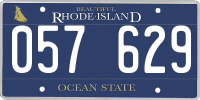 RI license plate 057629