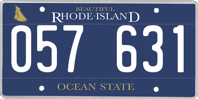 RI license plate 057631
