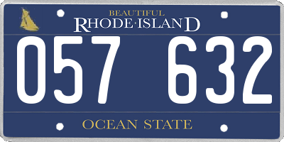 RI license plate 057632