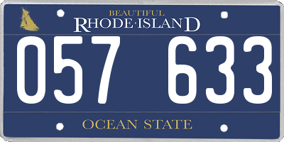 RI license plate 057633