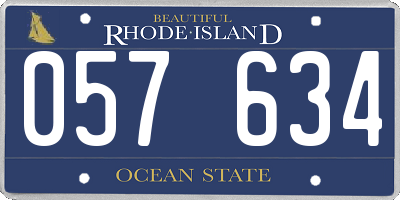 RI license plate 057634