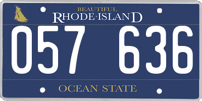 RI license plate 057636
