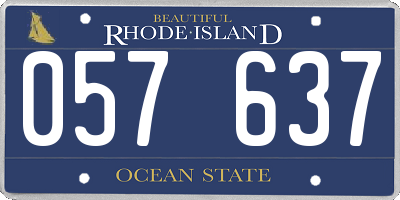 RI license plate 057637