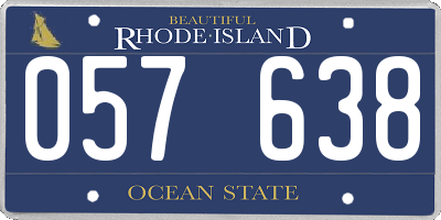 RI license plate 057638