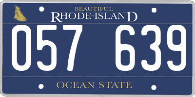 RI license plate 057639