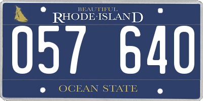 RI license plate 057640