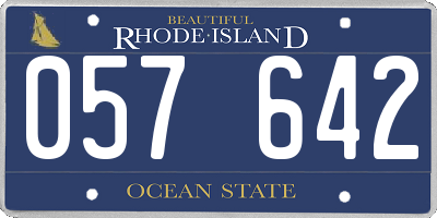 RI license plate 057642