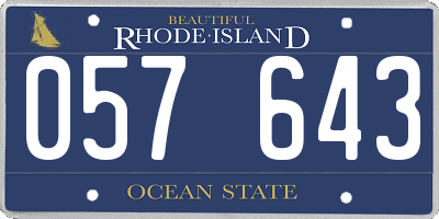 RI license plate 057643