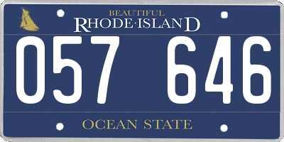 RI license plate 057646