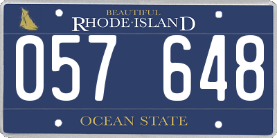 RI license plate 057648
