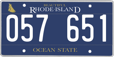 RI license plate 057651